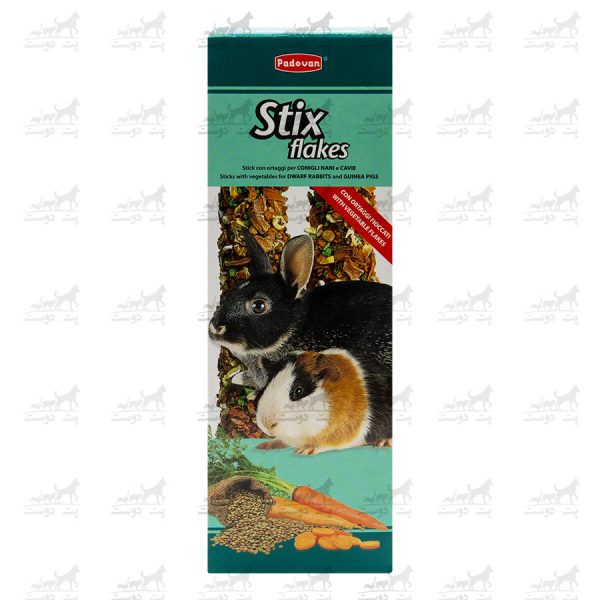 استیک-آجیل-و-میوه-مخصوص-خرگوش-و-خوکچه-مدل-Stix-Flakes-برند-Padovan