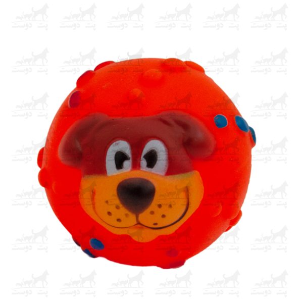 اسباب-بازی-توپ-صدادار-طرح-سگ-قرمز