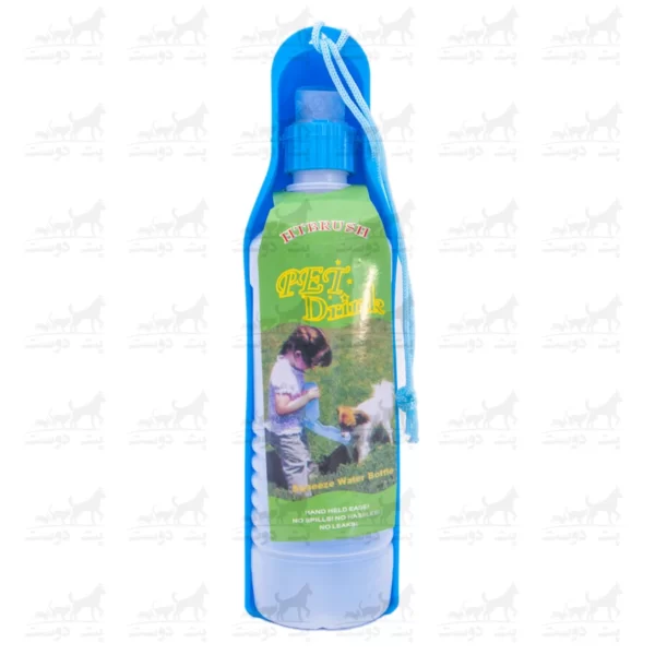 بطری آبخوری تاشو همراه برای سگ و گربه آبی